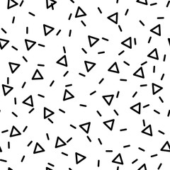 Obraz premium Memphis pattern background. Summer fun abstract isolated backdrop. Contemporary seamless graphics. Textile design style. Geometric fashion and wallpaper. Universal decorative. Vector