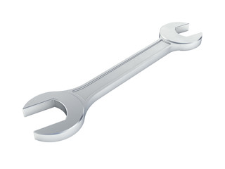 Wrench isolated on white background 3d rendering without shadow