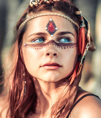 Obraz premium Portrait of a beautiful ethnic woman
