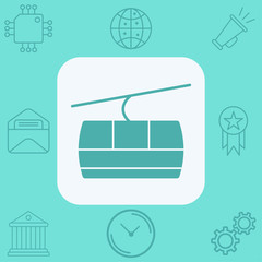 Cable car vector icon sign symbol