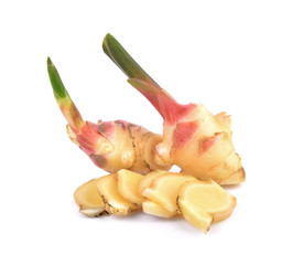 fresh ginger isolated on white background