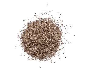 Perilla herb seed isolated on white background. top view