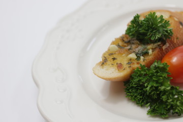 Italian Food, Garlic Bread, Grilled Baguette topped with Garlic butter