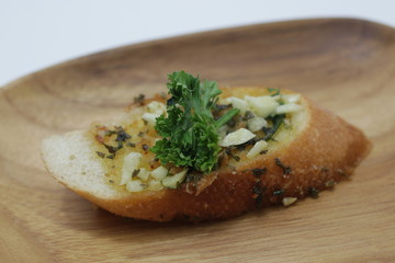 Italian Food, Garlic Bread, Grilled Baguette topped with Garlic butter