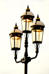 Fototapeta na wymiar English lantern in London with white background