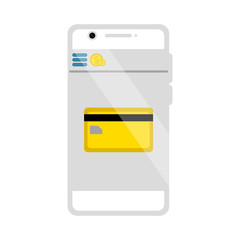 Isolated bank mobile app. Vector illustration design