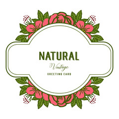 Obraz premium Vector illustration various style pink flower frame with decorative natural vintage