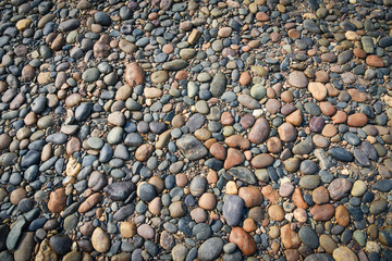 pebbles background / Natural stone beach