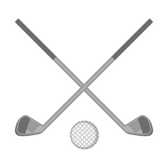 Isolated golf clubs with a ball. Vector illustration design