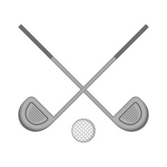 Isolated golf clubs with a ball. Vector illustration design
