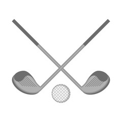 Isolated golf clubs with a ball. Vector illustration design