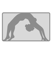 Fototapeta na wymiar gymnastik rahmen schild brücke boden fitness frau yoga sport turnen ballette mädchen weiblich silhouette logo clipart verein