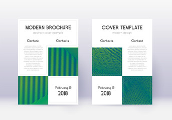Business cover design template set. Green abstract