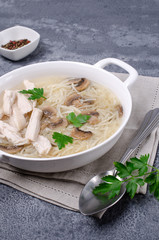 Thick soup with noodles