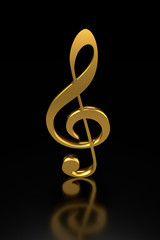 Obraz premium Treble clef. 3D rendering.