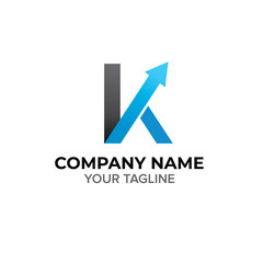 Letter K Arrow Logo Template