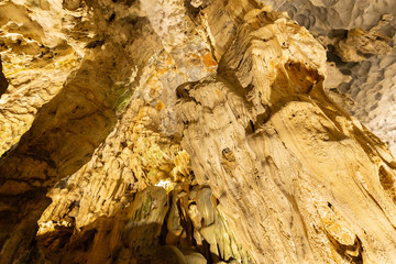 Dong Thien Cung cave this is one of the most beautiful caves in Halong Bay, Vietnam.