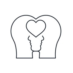 Gay marriage vector flat illustration. Homosexual couple. Love wins. Vector linear icon.