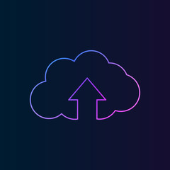 upload cloud nolan icon. Simple thin line, outline vector of web, minimalistic icons for UI and UX, website or mobile application