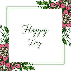 Obraz premium Vector illustration beauty leaf flower frame for card invitation happy day