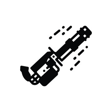 Black solid icon for gatling gun
