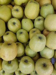 apples on black background