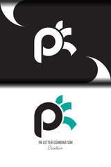 pk p k circle lowercase design of alphabet letter combination with infinity suitable as a logo for a company or business - Vector
