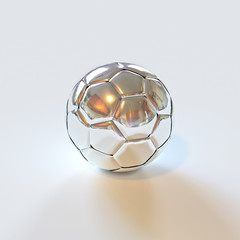 silver soccer / european football ball on white background
