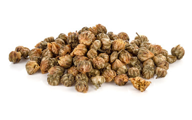 Dried chrysanthemum flower isolated on white background