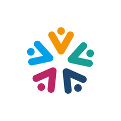 Fototapeta na wymiar Community and adoption care logo design vector template