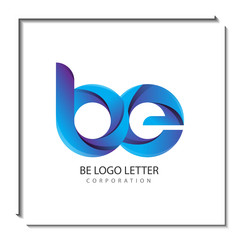 be b e circle lowercase design of alphabet letter combination with infinity suitable as a logo for a company or business - Vector