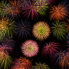 Fogos de artificio com t&eacute;cnicas de puxada de zoom da lente