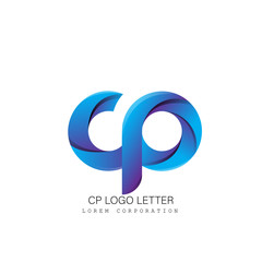 Obraz premium cp c p circle lowercase design of alphabet letter combination with infinity suitable as a logo for a company or business - Vector