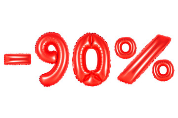 90 percent, red color