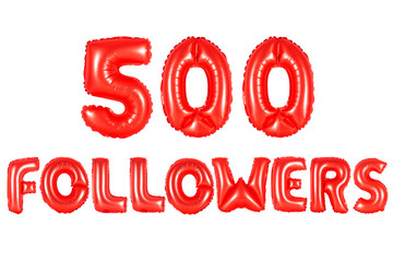 five hundred followers, red color