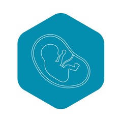 Baby in womb icon. Outline illustration of baby in womb vector icon for web