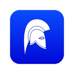 Roman helmet icon digital blue for any design isolated on white vector illustration