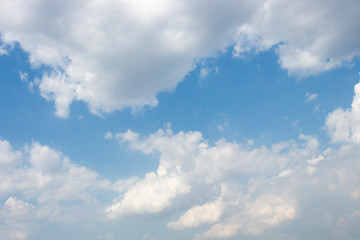 Bright blue sky with white clouds for background or wallpapers