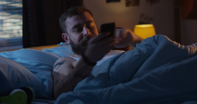 Man receiving good news on cell phone