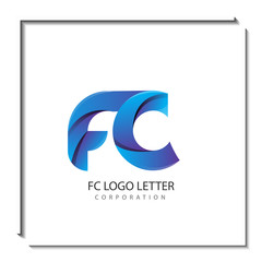 fc circle lowercase design of alphabet letter combination with infinity suitable as a logo for a company or business - Vector
