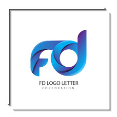 fd circle lowercase design of alphabet letter combination with infinity suitable as a logo for a company or business - Vector