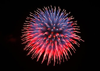 Fogos de artificio com técnicas de puxada de zoom da lente