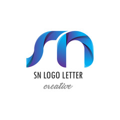 sn n s circle lowercase design of alphabet letter combination with infinity suitable as a logo for a company or business - Vector