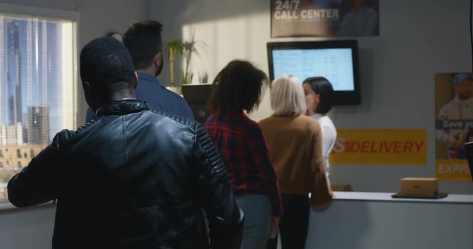 Customer complaining about slow service in delivery center