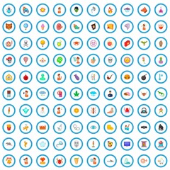 100 phobias icons set in cartoon style for any design vector illustration