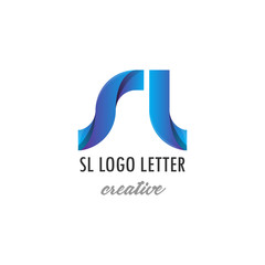 sl s l circle lowercase design of alphabet letter combination with infinity suitable as a logo for a company or business - Vector