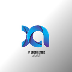 xa x a circle lowercase design of alphabet letter combination with infinity suitable as a logo for a company or business - Vector