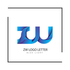 zw z w circle lowercase design of alphabet letter combination with infinity suitable as a logo for a company or business - Vector