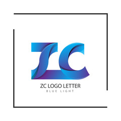 zc z c circle lowercase design of alphabet letter combination with infinity suitable as a logo for a company or business - Vector