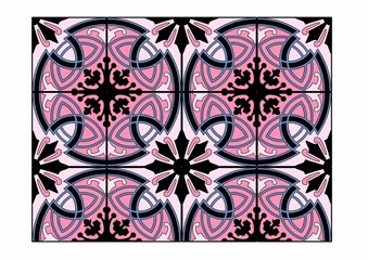 Pink patterned tile